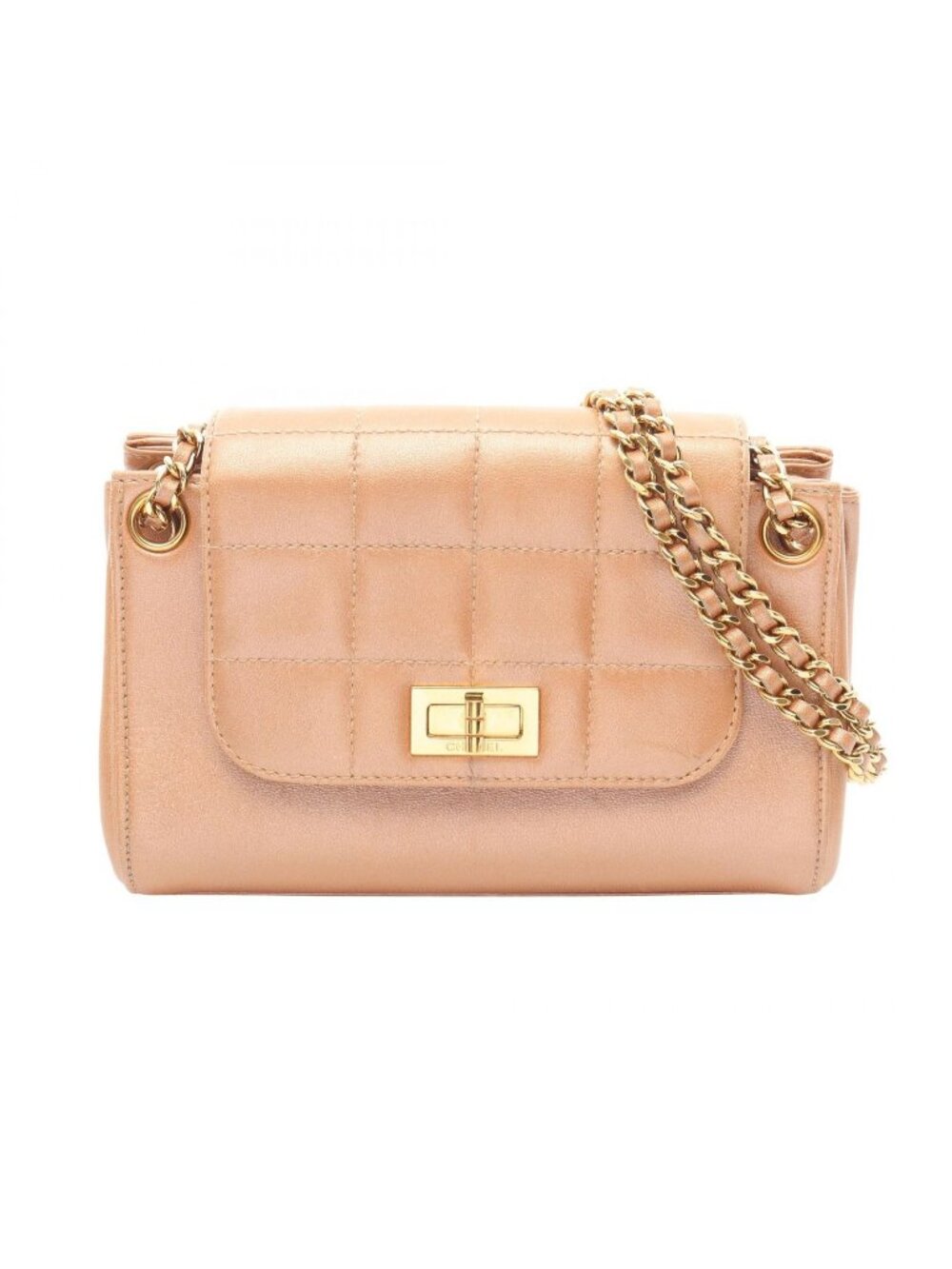 Chanel Shoulder Bag 2.55 Choco Bar Pink Gold Lambskin Small Flap Chain